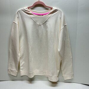 Medium SOHO Easy Pullover Top White Quartz A470335 Isaac Mizrahi Live!